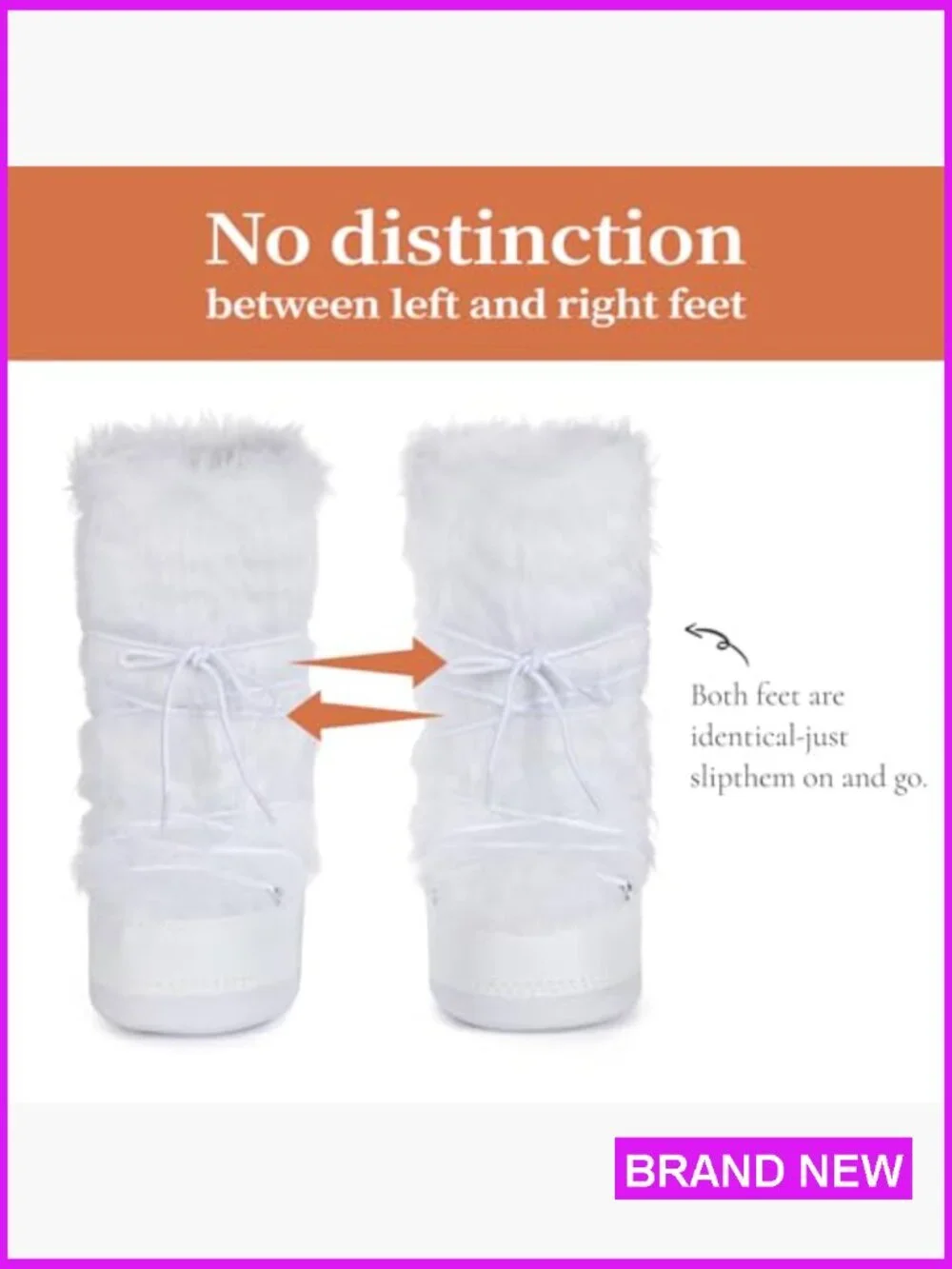 Faux Fur Mid Calf Snow Boots Fluffy Winter Warm Fur Lined Slip On Lace Up